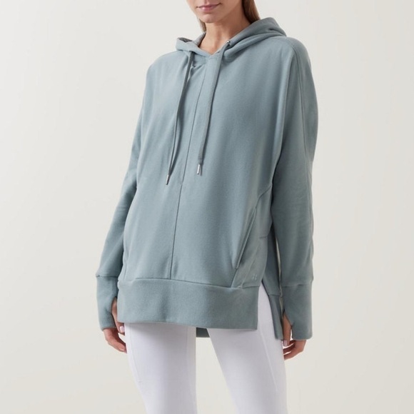 Sweaty Betty Liberate Luxe Fleece Hoodie green mist size 8 medium - Picture 1 of 10